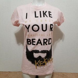 Kesha shirt Large My Crazy Beautiful Life I Like Your Beard band merch Ke$ha